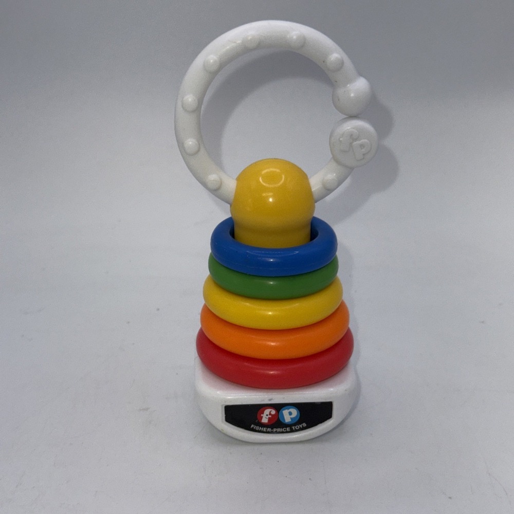 Mattel Fisher-Price Rock-A-Stack  Key Ring Stroller Toy Rattle 5"‎